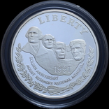 1 Доллар 1991 50 лет Национальному мемориалу Рашмор (Серебро 0.900, 26.73г), США Пруф, фото №2