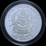 1 Доллар 1991 50 лет Национальному мемориалу Рашмор (Серебро 0.900, 26.73г), США Пруф, фото №3