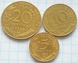 5, 10, 20 сантимов, Франция, 1992, 88, 85гг, фото №2