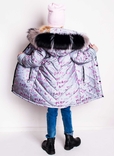 Зимове пальто з світловідбиваючої рефлективної тканини Gold Rozovyy 110 зріст 1053b110, numer zdjęcia 4