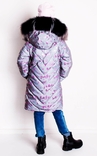 Зимове пальто з світловідбиваючої рефлективної тканини Gold Rozovyy 104 зріст 1053b104, фото №3