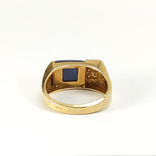 Винтажный золотой перстень с темно-синим кварцем и бриллиантами, photo number 6