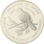 2 Фунта 1987 ( 25 лет Всемирному фонду дикой природы), Серебро 0.925, 28.4г, Джерси, фото №7