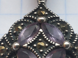 Кулон серебро 925 фиолетовые камни, фото №9