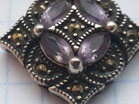 Кулон серебро 925 фиолетовые камни, фото №10