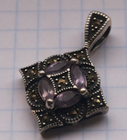 Кулон серебро 925 фиолетовые камни, фото №11