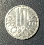 Австрия 10 грошей 1957, фото №2