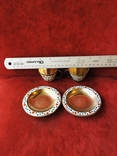 Кофейные пары серебро 916 эмаль позолота, фото №3