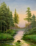 Картина маслом на холсте " Лісова річка", фото №2
