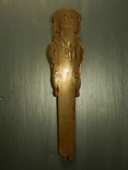 Мебельная накладка девушка большая бронза (остатки позолоты), фото №3
