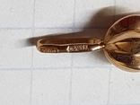 Золотые серьги и кулон с жемчугом 583 пробы СССР, фото №9