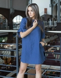 Сукня жіноча льон синій джинс, фото №2