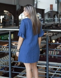 Сукня жіноча льон синій джинс, фото №4