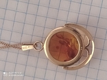 Кулон янтарь, цепочка золото 583, СССР 6,5 грам, фото №8