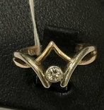 Золотое кольцо с бриллиантом 585 пробы, фото №2