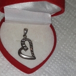 Кулон сердечко серебро 925 с россыпью циркония., фото №11
