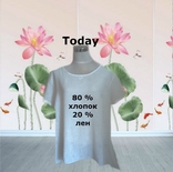 Today хлопок + лен Легкая воздушная блуза удлиненная белая бохо стиль Италия, фото №3