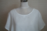 Today хлопок + лен Легкая воздушная блуза удлиненная белая бохо стиль Италия, фото №4