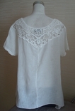 Today хлопок + лен Легкая воздушная блуза удлиненная белая бохо стиль Италия, фото №5