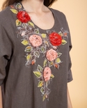 Сукня жіноча вишита троянда льон сірий, фото №7