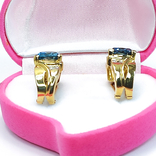 Винтажные золотые серьги с натуральными топазами и бриллиантами, photo number 4