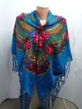 Shawl / Khustka. Color Sea Wave with Multicolored Pattern. New Ukraine., photo number 3