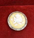 Пудреница Серебро 875 Роза позолота ссср, фото №10