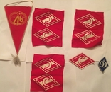 Pennant and emblems of Spartak and Dynamo Moscow. USSR, photo number 2