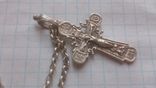 Большой серебряный крест с цепочкой вес 9.99 гр, фото №2