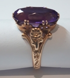 Золотое кольцо с аметистом, фото №3