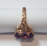Золотое кольцо с аметистом, фото №4