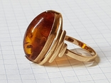Золотое кольцо 583 пробы СССР с янтарем Калининград, фото №11