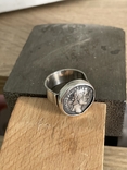 Перстень Антоний Пий, денарий, серебро 925, чернение, фото №4