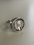 Перстень Антоний Пий, денарий, серебро 925, чернение, фото №6