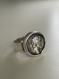 Перстень Антоний Пий, денарий, серебро 925, чернение, фото №2