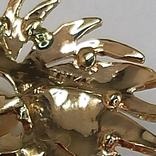 Винтажная золотая брошь с натуральным жемчугом и бриллиантами, фото №10
