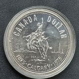 1 доллар, Канада, 1975 год, 100 лет городу Калгари, серебро, photo number 3