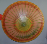 Винтажный Японский зонтик. Ручная роспись. Бамбук папирус, фото №10