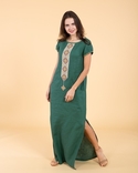 Сукня вишита жіноча 'Буковель' льон зелений, фото №3
