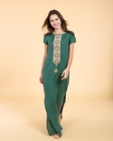 Сукня вишита жіноча 'Буковель' льон зелений, фото №4