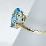 Винтажное золотое кольцо с на туральным топазом и бриллиантами, photo number 4
