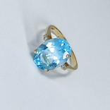 Винтажное золотое кольцо с на туральным топазом и бриллиантами, photo number 6