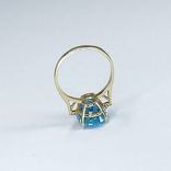 Винтажное золотое кольцо с на туральным топазом и бриллиантами, photo number 7