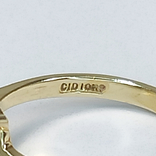 Винтажное золотое кольцо с на туральным топазом и бриллиантами, фото №8