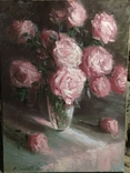 Розовые розы...Масло холст 70/50 Натюрморт, фото №2
