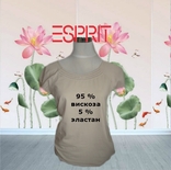 Esprit Красивая женская футболка бежевая вискоза 48, фото №2