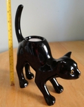 Подсвечник фарфоровый "Черная кошка", фото №4