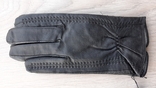 Кожаные мужские демисезонные перчатки (тонкий мех), фото №2