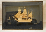 Старая картина барельеф морская тема., фото №2