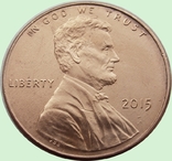 13.USA 1 cent, 2015. SHIELD. Lincoln Cent No Mint Mark, photo number 2